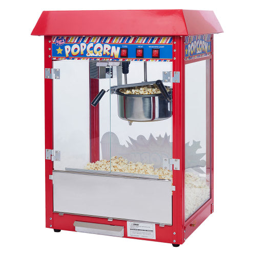 Winco POP-8R Showtime Popcorn Machine w/ 8 oz Kettle - Red, 120v