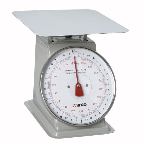 Winco SCAL-810 10 lb Receiving Scale, 8" Dial, Large Steel Platform