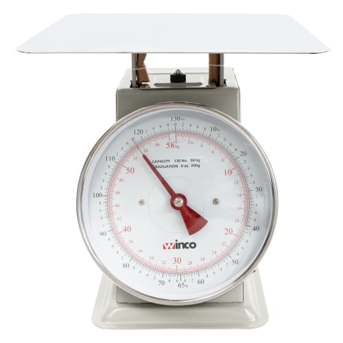 Winco SCAL-9130 130 lb Receiving Scale, 9" Dial, Large Steel Platform
