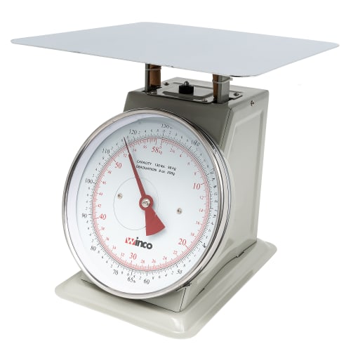 Winco SCAL-9130 130 lb Receiving Scale, 9" Dial, Large Steel Platform
