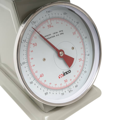 Winco SCAL-9130 130 lb Receiving Scale, 9" Dial, Large Steel Platform