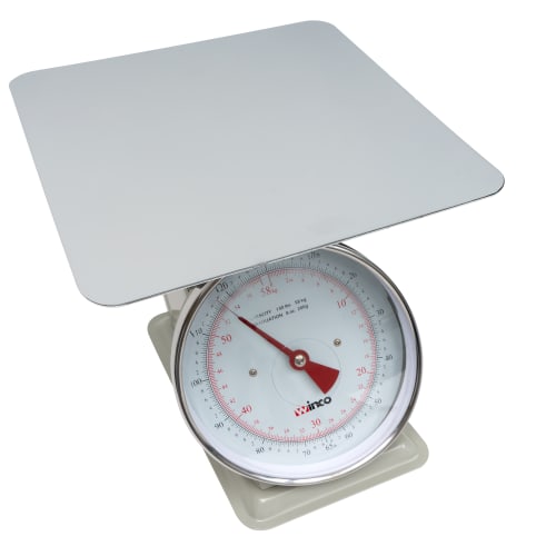 Winco SCAL-9130 130 lb Receiving Scale, 9" Dial, Large Steel Platform