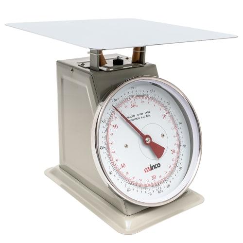 Winco SCAL-9130 130 lb Receiving Scale, 9" Dial, Large Steel Platform