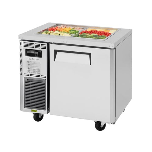 Turbo Air JBT-36-N 27 1/2" J Series Cold Food Bar - (6) Pan Capacity, Floor Model, Stainless Steel
