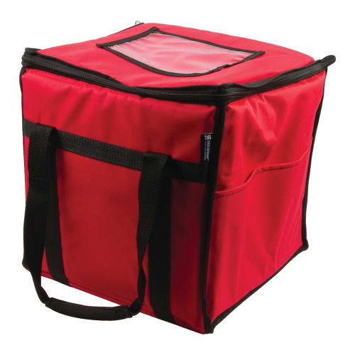 San Jamar FC1212-RD Food Delivery Bag - 12" x 12" x 12", Nylon, Red