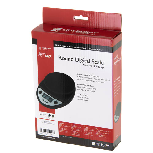 San Jamar SCDG11BK Escali 11 lb Round Digital Scale - 8 1/2" x 6", Charcoal