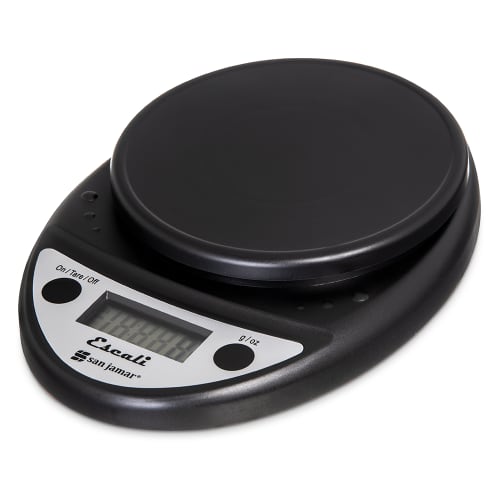 San Jamar SCDG11BK Escali 11 lb Round Digital Scale - 8 1/2" x 6", Charcoal