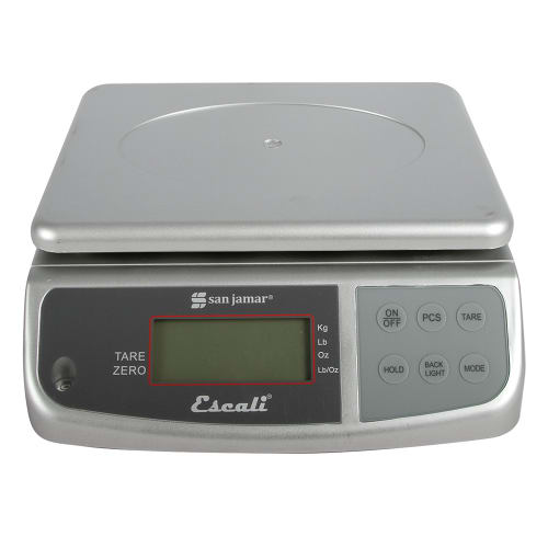 San Jamar SCDGM33 Escali 33 lb Digital Scale w/ Removable Platform - 10 1/4" x 11 3/4", Stainless Steel