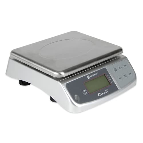 San Jamar SCDGM66 Escali 66 lb Square Digital Scale w/ Removable Platform - 10 1/4" x 12", Stainless Steel