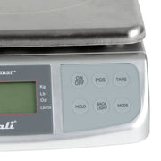 San Jamar SCDGM66 Escali 66 lb Square Digital Scale w/ Removable Platform - 10 1/4" x 12", Stainless Steel