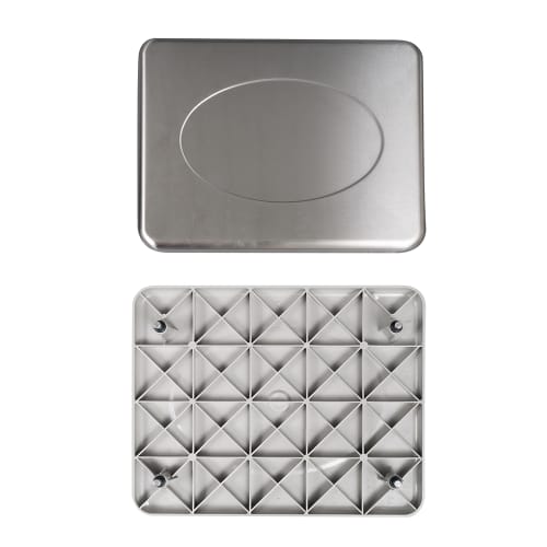 San Jamar SCDGM66 Escali 66 lb Square Digital Scale w/ Removable Platform - 10 1/4" x 12", Stainless Steel