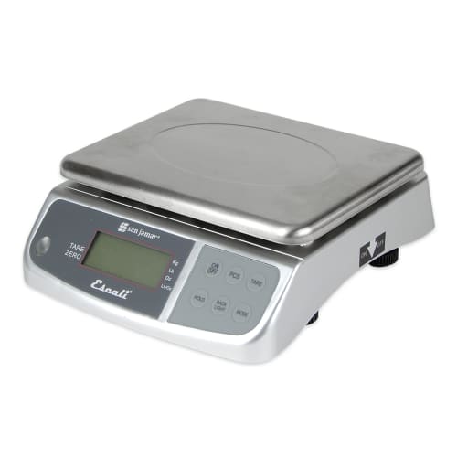 San Jamar SCDGM66 Escali 66 lb Square Digital Scale w/ Removable Platform - 10 1/4" x 12", Stainless Steel