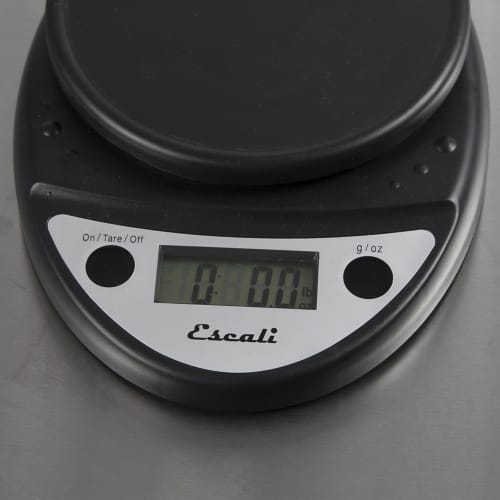 San Jamar SCDGP11BK Escali 11 lb Round Digital Scale w/ Removable Platform - 6" x 8 1/2", Charcoal Black