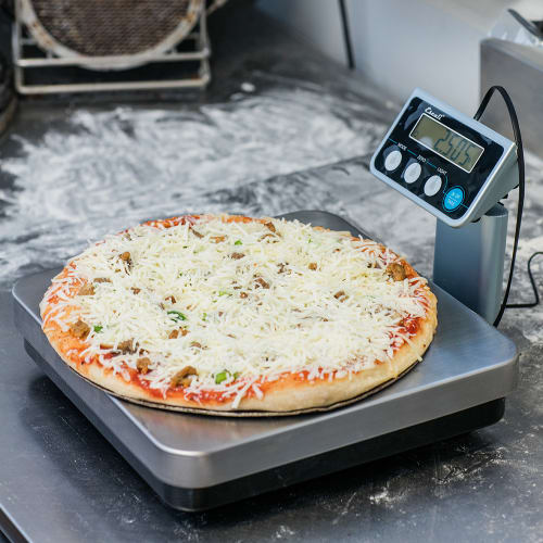 San Jamar SCDGPC13 Escali 13 lb Large Digital Portion Control Scale w/ Removable Platform - 12" x 12", Stainless Steel