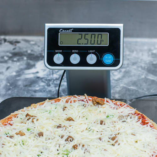 San Jamar SCDGPC13 Escali 13 lb Large Digital Portion Control Scale w/ Removable Platform - 12" x 12", Stainless Steel