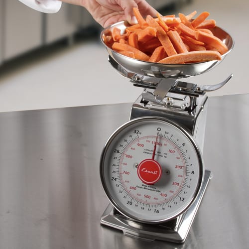 San Jamar SCDLB2 Escali 2 lb Dial Scale w/ Removable Platform - 6" x 6", Stainless