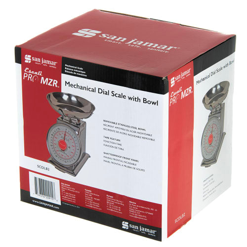 San Jamar SCDLB2 Escali 2 lb Dial Scale w/ Removable Platform - 6" x 6", Stainless