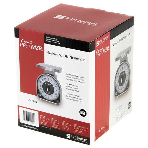 San Jamar SCMDL2 Escali 2 lb Mechanical Dial Scale - 4 5/8" x 6", Stainless Steel