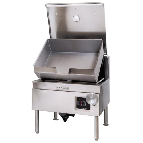Cleveland SGL30TR 30 gal. Tilt Skillet - Open Base, Measurement Marks, Strainer, Liquid Propane