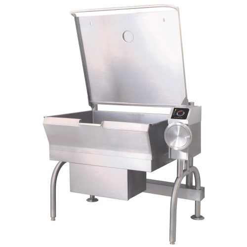 Cleveland SGL40T1 40 gal. Tilt Skillet - Open Leg Base, Peened Interior, Strainer, Liquid Propane