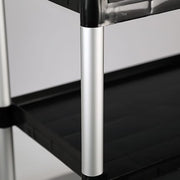 Lakeside 2500 3 Shelf Utility Cart w/ Push Handles, 300 lb Capacity, Black