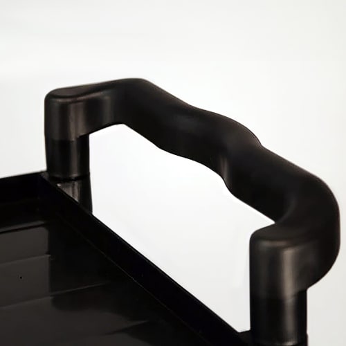 Lakeside 2500 3 Shelf Utility Cart w/ Push Handles, 300 lb Capacity, Black