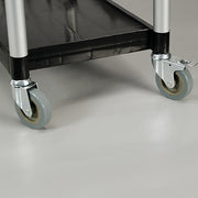 Lakeside 2500 3 Shelf Utility Cart w/ Push Handles, 300 lb Capacity, Black