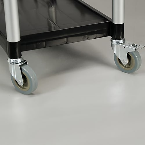 Lakeside 2500 3 Shelf Utility Cart w/ Push Handles, 300 lb Capacity, Black