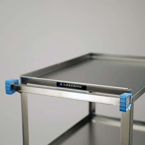 Lakeside 411 3 Level Stainless Utility Cart w/ 500 lb Capacity, Raised Ledges