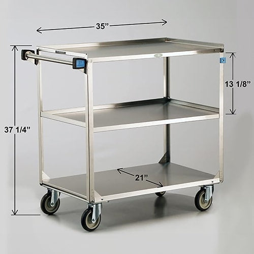 Lakeside 444 39 1/4" Queen Mary Cart w/ 3 Level, 500 lb Capacity