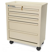 Lakeside BV05 Super Saver Bedside Cart w/ (5) Drawers - Metal, Beige