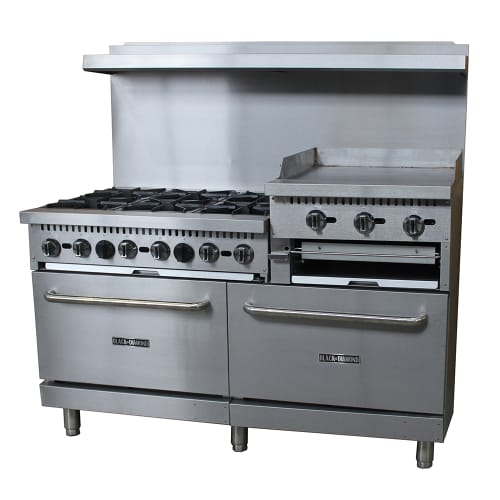 Black Diamond BDGR-6024GB 60" 6 Burner Gas Range w/ Griddle/Broiler, Natural Gas