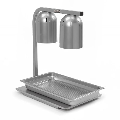 Nemco 6000A-2 2 Bulb Heat Lamp w/ Adjustable Arm, Steel/Aluminum, 120v