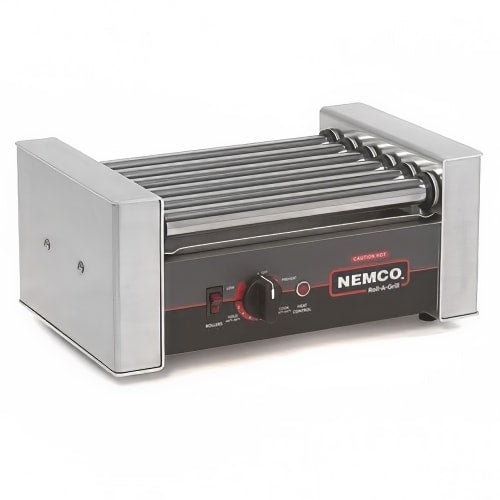Nemco 8010 10 Hot Dog Roller Grill w/ Manual Controls - Flat Top, 120v