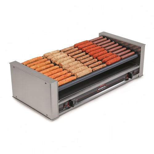 Nemco 8045SXW-SLT 45 Hot Dog Roller Grill w/ Manual Controls - Slanted Top, 120v