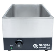 Global Solutions Countertop Food Warmer - Wet or Dry w/ (1) Full Size Pan Well, 120v (GS1665)
