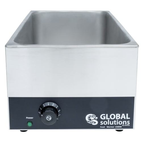 Global Solutions Countertop Food Warmer - Wet or Dry w/ (1) Full Size Pan Well, 120v (GS1665)