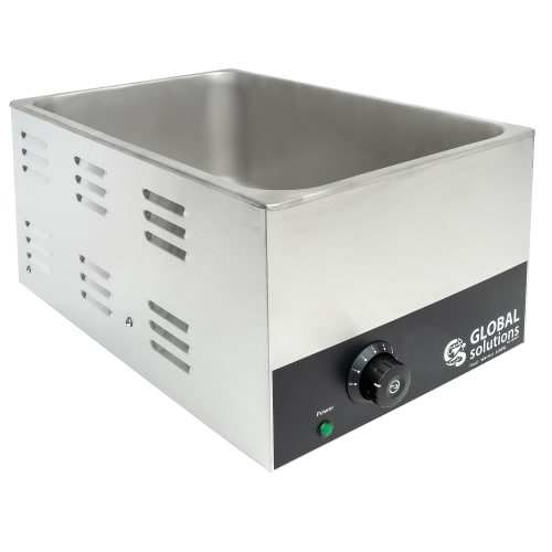 Global Solutions Countertop Food Warmer - Wet or Dry w/ (1) Full Size Pan Well, 120v (GS1665)