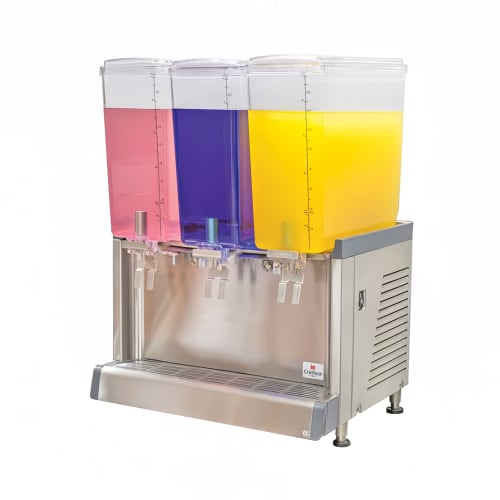 Crathco CS-3L-16-290 Refrigerated Drink Dispenser w/ (3) 4 3/4 gal Bowls, Pre Mix, 120v