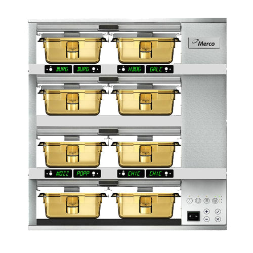 Merco 19.2"W Freestanding Warming Unit w/ (4) 12" Compartments, 208-230v/1ph (MHG42SAB1N)