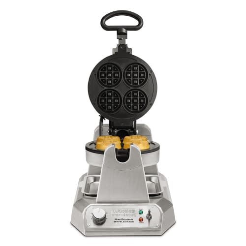 Waring WMB400X Single Mini Belgian Waffle Maker w/ Cast Aluminum Grids, 1200W