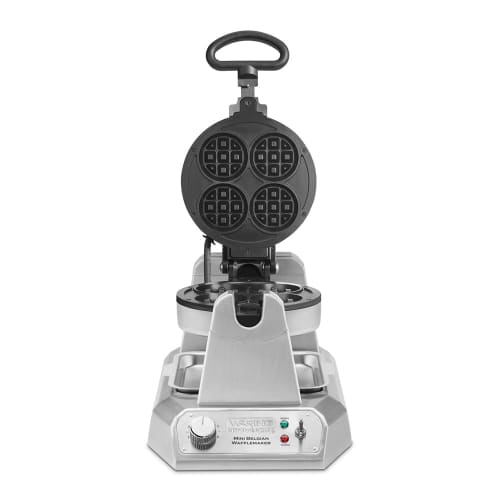 Waring WMB400X Single Mini Belgian Waffle Maker w/ Cast Aluminum Grids, 1200W