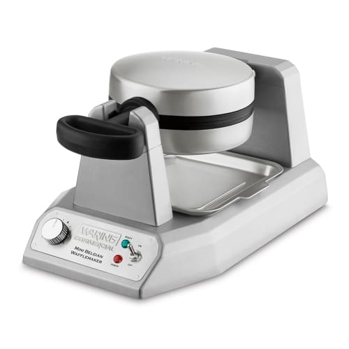 Waring WMB400X Single Mini Belgian Waffle Maker w/ Cast Aluminum Grids, 1200W