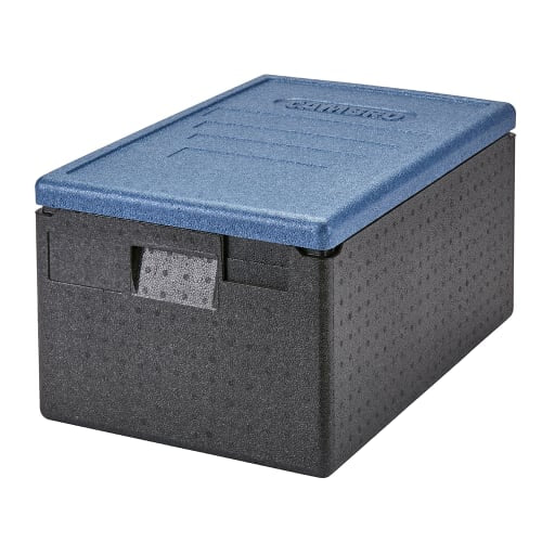 Cambro EPP180CLSW362 GoBox™ Insulated Food Carrier - 48 3/5 qt w/ (1) Pan Capacity, Black w/ Blue Lid
