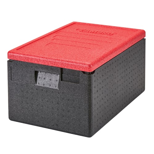 Cambro EPP180CLSW365 GoBox™ Insulated Food Carrier - 48 3/5 qt w/ (1) Pan Capacity, Black w/ Red Lid