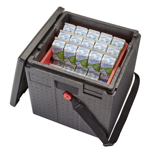 Cambro EPPMBWSTSW110 GoBox™ Insulated Milk Box - 10 7/10 gal w/ (1) Pan Capacity, Black