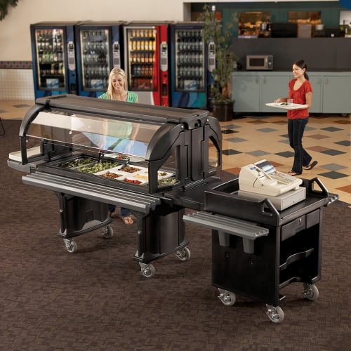 Cambro VBR5110 52 9/32" Versa Food Bar™ Cold Food Bar - (4) Pan Capacity, Floor Model, Black