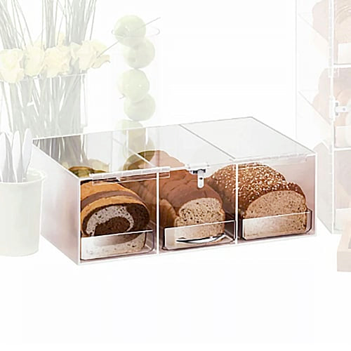 Cal-Mil 1204 Bread Box w/ 3 Bins & Frosted Top, 7 x 12 x 20" High