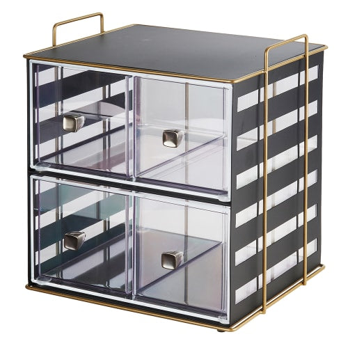 Cal-Mil 22088-90 4 Drawer Bread Display Case - 13"W x 11 1/4"D x 13 1/4"H, Acrylic/Steel, Black