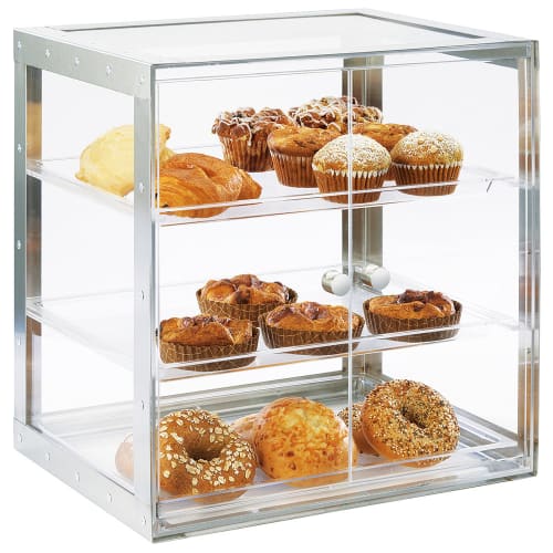 Cal-Mil 3413-55 3 Tier Self Serve Pastry Display Case - 19 1/4" x 14 1/4", Acrylic/Stainless